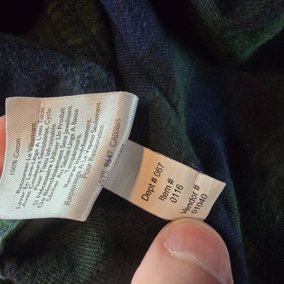 Eddie Bauer Mens XLT Green Blue Plaid Flannel Shirt Relaxed Fit Button Up Tartan - Picture 9 of 10